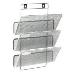 10-Compartment Hanging Silver Metal Drawer Organizer
