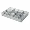 10-Compartment Silver Metal Drawer Organizer