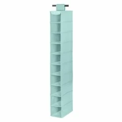 10-Pair Hanging Shoe Organizer, Aqua