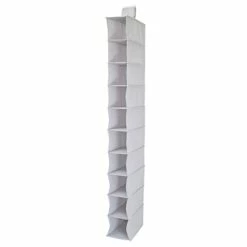 10-Shelf Hanging Closet Organizer, Grey