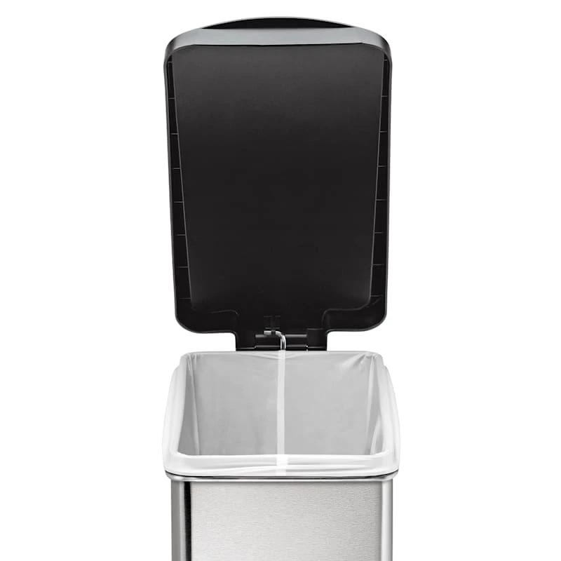 10L (2.6 Gal) Profile Step Can Brushed Stainless Steel With Black Plastic Lid 6 10L (2.6 Gal) Profile Step Can Brushed Stainless Steel With Black Plastic Lid - Image 6