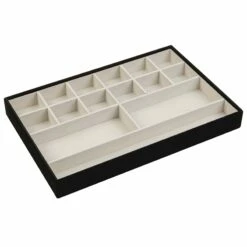 15-Compartment Stackable Jewelry Organizer, Black
