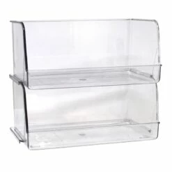2-Piece Clear Stackable Storage Bin, Small