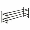 2-Tier Metal Shoe Rack, Black