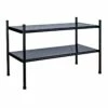 2-Tier Punch Metal Shoe Rack, Black
