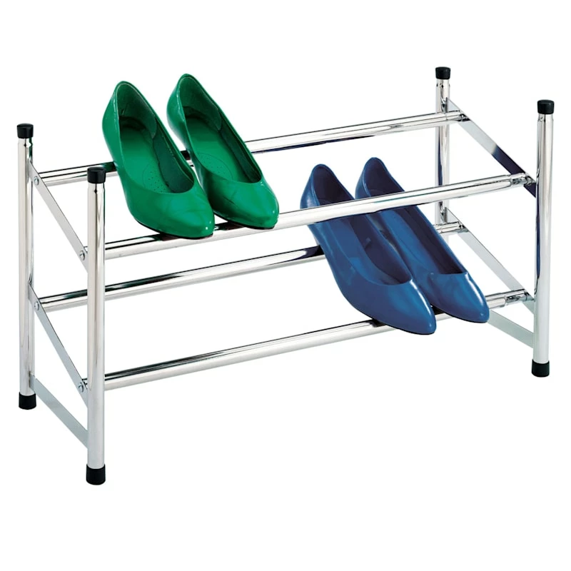 2-Tier Standing Shoe Rack, Chrome 1 2-Tier Standing Shoe Rack, Chrome