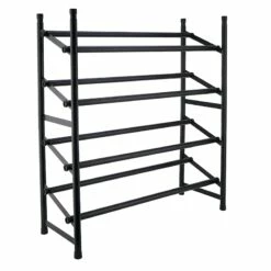 2-Tier Standing Shoe Rack, Mount Black