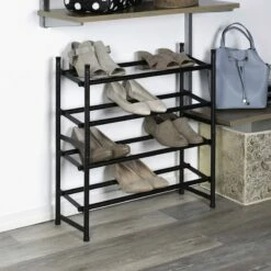 2-Tier Standing Shoe Rack, Mount Black -comprehensive Shop 2 tier standing shoe rack mount black 3