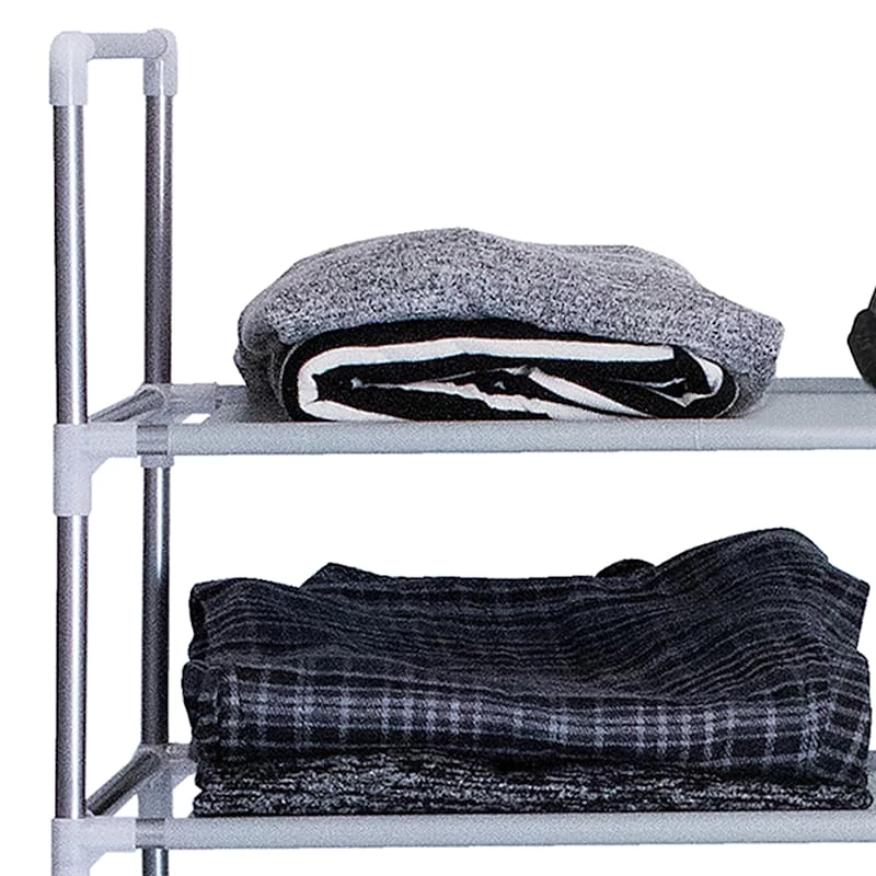 20-Pair & 5-Tier Coated Steel Shoe Rack, Grey 2 20-Pair & 5-Tier Coated Steel Shoe Rack, Grey - Image 2