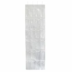 24-Pocket Over The Door Shoe Organizer, Grey