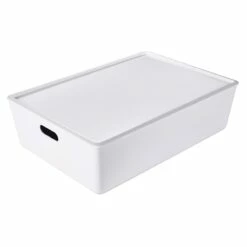 26l Lisse White Bin With Lid