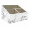 3-Compartment Marbled Desk Organizer, Large