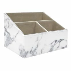 3-Compartment Marbled Desk Organizer, Large