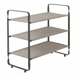 3-Tier Heavy Duty Shoe Rack, Grey