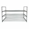3-Tier Metal Shoe Rack, Grey