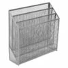 3-Tier Silver Metal Mesh Desktop File Organizer