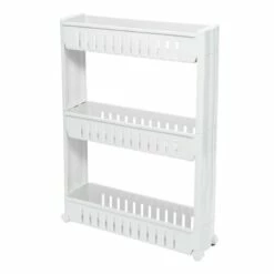 3-Tier Slim Rolling Organizer, White