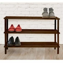 3-Tier Wood Shoe Rack Espresso -comprehensive Shop 3 tier wood shoe rack espresso 2