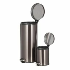 30l Black Stainless Steel Trash Can With Bonus 5l Bin -comprehensive Shop 30l black stainless steel trash can with bonus 5l bin 4