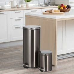 30l Black Stainless Steel Trash Can With Bonus 5l Bin -comprehensive Shop 30l black stainless steel trash can with bonus 5l bin 5