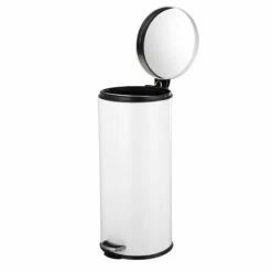 30l Round White Stainless Steel Trash Bin With Bonus 5l Bin 8 30l Round White Stainless Steel Trash Bin With Bonus 5l Bin -comprehensive Shop 30l round white stainless steel trash bin with bonus 5l bin 2