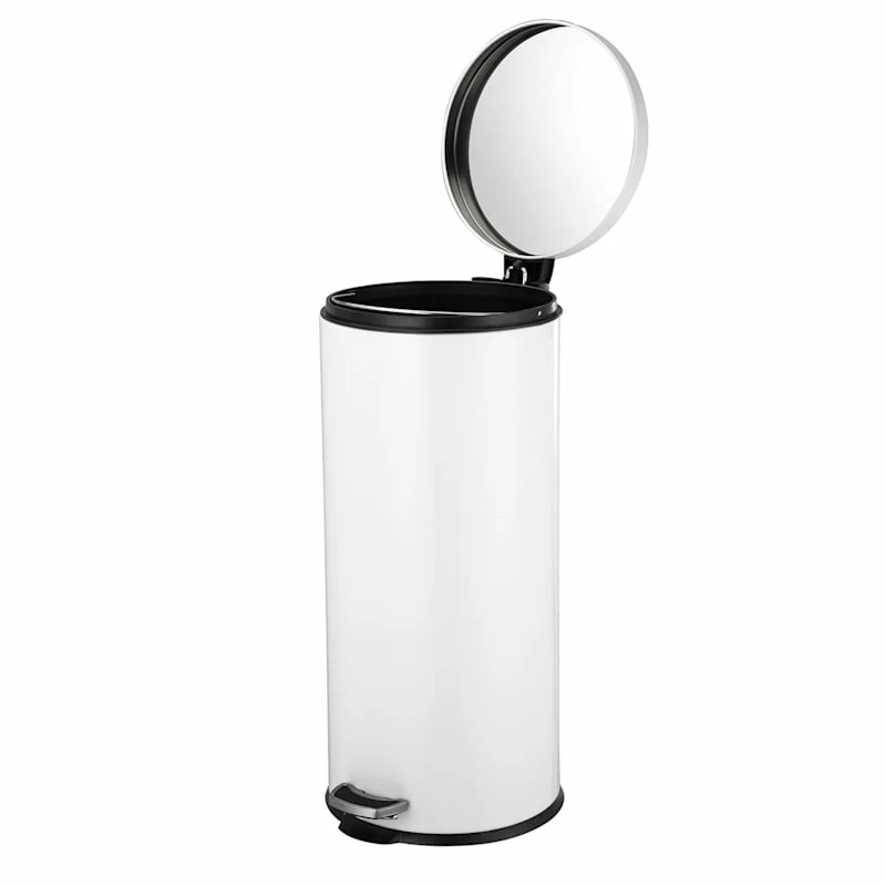 30l Round White Stainless Steel Trash Bin With Bonus 5l Bin 3 30l Round White Stainless Steel Trash Bin With Bonus 5l Bin - Image 3