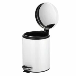 30l Round White Stainless Steel Trash Bin With Bonus 5l Bin 9 30l Round White Stainless Steel Trash Bin With Bonus 5l Bin -comprehensive Shop 30l round white stainless steel trash bin with bonus 5l bin 3