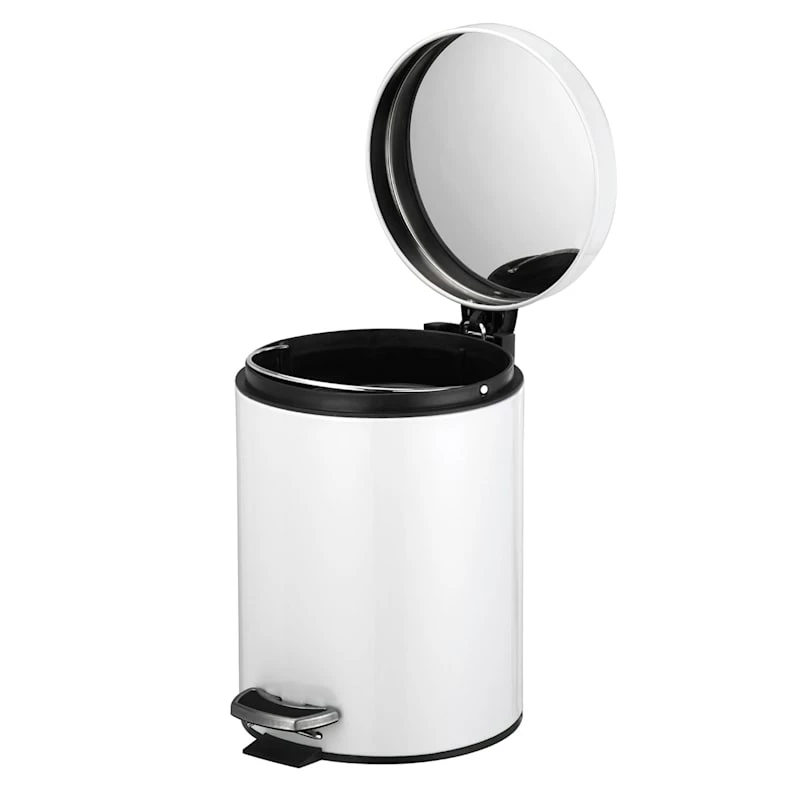 30l Round White Stainless Steel Trash Bin With Bonus 5l Bin 4 30l Round White Stainless Steel Trash Bin With Bonus 5l Bin - Image 4