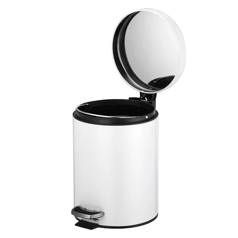 30l Round White Stainless Steel Trash Bin With Bonus 5l Bin 5 30l Round White Stainless Steel Trash Bin With Bonus 5l Bin - Image 5