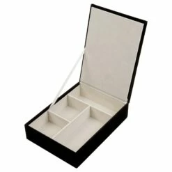 4-Compartment Jewelry Organizer With Lid, Black