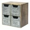 4-Drawer Galvanized Desk Organizer