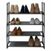 4-Tier & 12-Pair Shoe Rack, Grey