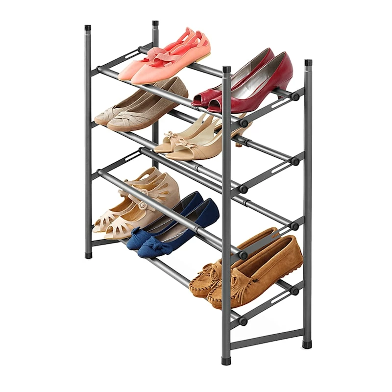 4-Tier Shoe Rack, Gunmetal 1 4-Tier Shoe Rack, Gunmetal