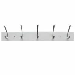 5-Hook Modern Wall Hanger, White
