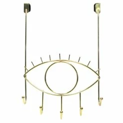 5-Hook Open Eye Wire Over The Door Hanger, French Gold