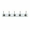 5-Hook Round Wall Hook, White