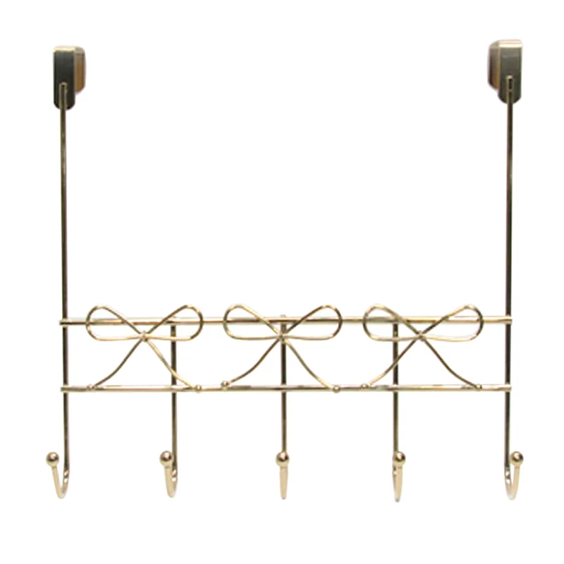 5-Hook Sophie Over The Door Hanger, French Gold 1 5-Hook Sophie Over The Door Hanger, French Gold