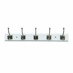 5-Hook Square Wall Hanger, White