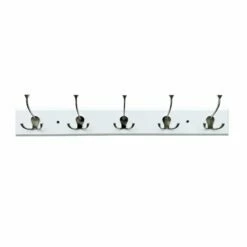 5-Hook White Triple Wall Hanger