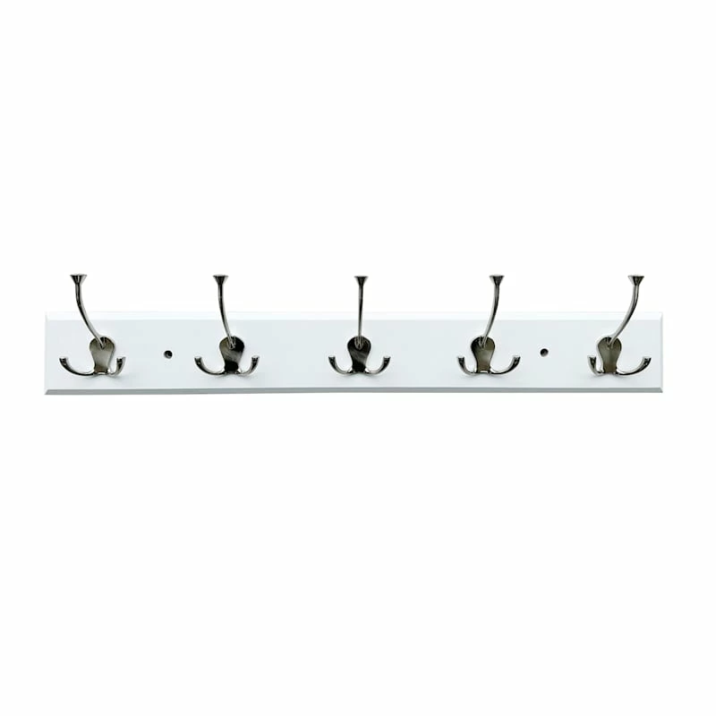 5-Hook White Triple Wall Hanger 1 5-Hook White Triple Wall Hanger