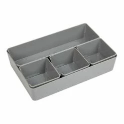 5-Pack Drawer Bin, Grey