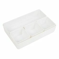 5-Pack Drawer Bin, White