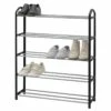 5-Tier Metal Shoe Rack, Black