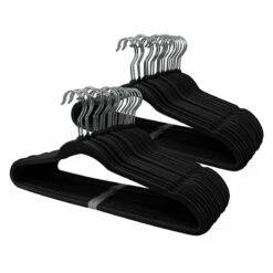 50-Pack Velvet Hanger, Black