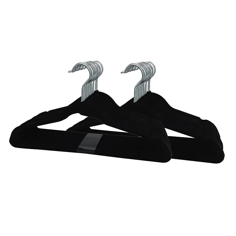 50-Pack Velvet Suit Hangers, Black 2 50-Pack Velvet Suit Hangers, Black - Image 2