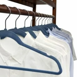 50-Pack Velvet Suit Hangers, Dark Blue -comprehensive Shop 50 pack velvet suit hangers dark blue 4