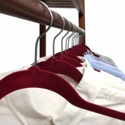 50-Pack Velvet Suit Hangers, Fuchsia -comprehensive Shop 50 pack velvet suit hangers fuchsia 4