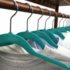 50-Pack Velvet Suit Hangers, Turkish Blue -comprehensive Shop 50 pack velvet suit hangers turkish blue 5