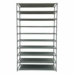 50-Pair Fabric Shelf Standing Shoe Rack, Light Grey