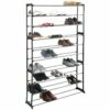 50-Pair Standing Shoe Rack, Black